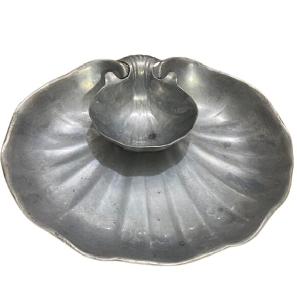 Wilton Armetale Pewtor Hors'doeuvre  2pc Tray - Picture 1 of 9